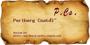 Perlberg Csató névjegykártya